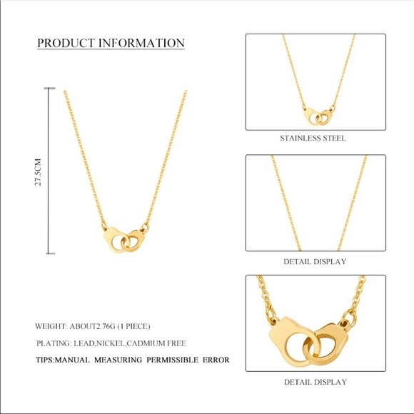 Dainty Stainless Steel Handcuff Necklace - Picture 3 of 5